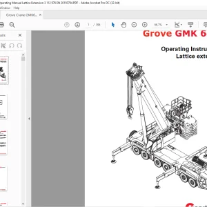 Grove Crane GMK 6400 Lattice Extension Operating Instruction Manual 3112976 - PDF DOWNLOAD