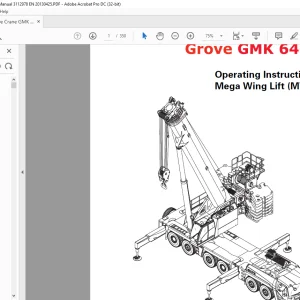 Grove Crane GMK 6400 Mega Wing Lift Operating Instruction Manual 3112978 - PDF DOWNLOAD