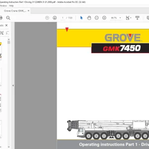 Grove Crane GMK 7450 Driving & Crane Operation Operating instructions Manual 3112248 - PDF DOWNLOAD