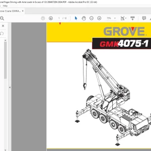 Grove Crane GMK4075-1 Additional Pages Driving with Axle Loads In Excess of 12t 2084872 - PDF DOWNLOAD