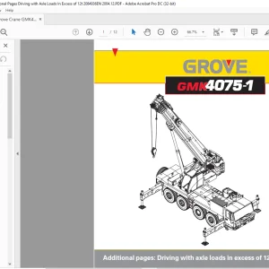 Grove Crane GMK4075-1 Additional Pages Driving with Axle Loads In Excess of 12t 2084936 - PDF DOWNLOAD