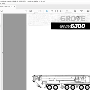 Grove Crane GMK6300 Operating Instructions for Megalift 2084690 - PDF DOWNLOAD
