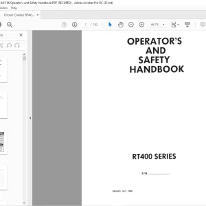 Grove Crane RT 400 Series Operator's & Safety Handbook Manual - PDF DOWNLOAD