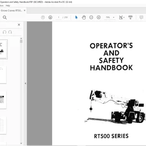 Grove Crane RT 500 Series Operator's & Safety Handbook Manual - PDF DOWNLOAD