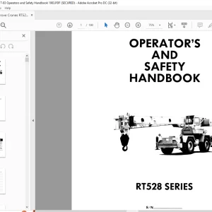 Grove Crane RT 528 Series Operator's & Safety Handbook Manual - PDF DOWNLOAD