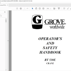 Grove Crane RT 530E Operator's & Safety Handbook Manual - PDF DOWNLOAD