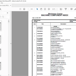 Grove Crane RT 530E Parts Catalog Manual - PDF DOWNLOAD