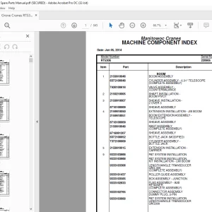 Grove Crane RT 530E Parts Catalog Manual SN 220905 - PDF DOWNLOAD