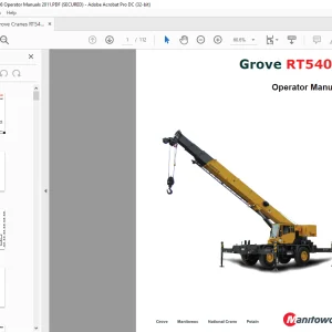 Grove Crane RT 540E Operator Manual 100-08 - PDF DOWNLOAD