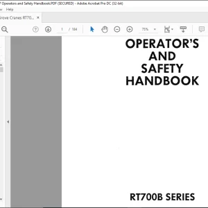 Grove Crane RT 700B Series Operator's & Safety Handbook Manual - PDF DOWNLOAD