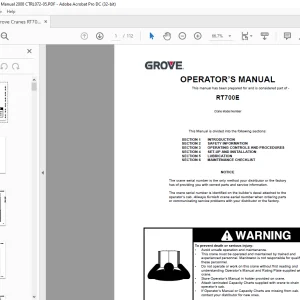 Grove Crane RT 700E Operator's Manual - PDF DOWNLOAD