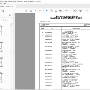 Grove Crane RT 750 Parts Catalog Manual SN 86207 - PDF DOWNLOAD