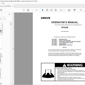 Grove Crane RT 800E Operator's Manual 273-00 - PDF DOWNLOAD