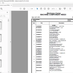 Grove Crane RT 860 Spare Parts Manual SN 221355 - PDF DOWNLOAD