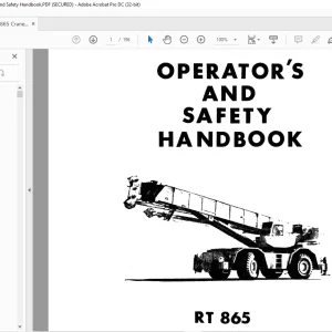 Grove Crane RT 865 Operator's & Safety Handbook Manual - PDF DOWNLOAD