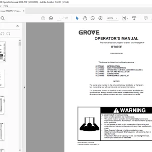 Grove Crane RT 875E Operator's Manual 070-08 - PDF DOWNLOAD
