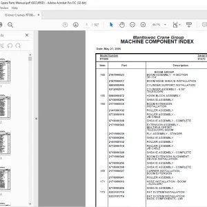 Grove Crane RT 880 Spare Parts Manual - PDF DOWNLOAD
