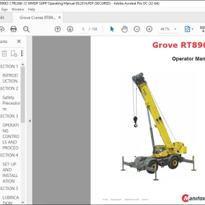 Grove Crane RT 890E Supplement Operator Manual 068-12 - PDF DOWNLOAD