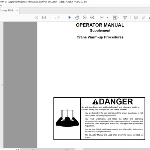 Grove Crane RT 890E Warm up Supplement Operator Manual 307-07 - PDF DOWNLOAD
