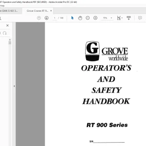 Grove Crane RT 900 Series Operator's & Safety Handbook Manual - PDF DOWNLOAD