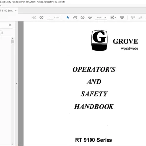 Grove Crane RT 9100 Series Operator's & Safety Handbook Manual - PDF DOWNLOAD