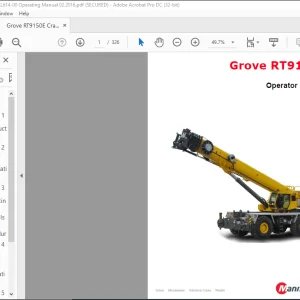 Grove Crane RT 9150E Operator Manual 614-00 - PDF DOWNLOAD