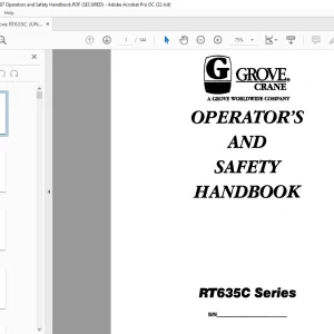 Grove Crane RT635C Series Operator's & Safety Handbook Manual - PDF DOWNLOAD