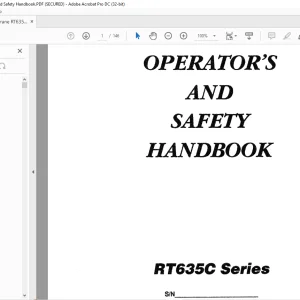 Grove Crane RT635C Series Operator's & Safety Handbook Manual - PDF DOWNLOAD