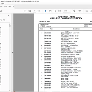 Grove Crane RT635C Spare Parts Catalog Manual SN 220001 - PDF DOWNLOAD