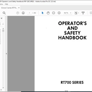 Grove Crane RT700 Series Operator's & Safety Handbook Manual - PDF DOWNLOAD