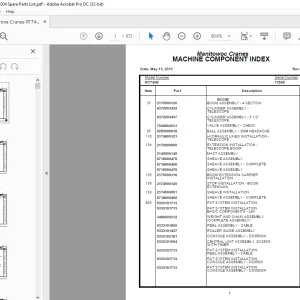 Grove Crane RT740B Spare Parts Manual SN 73565 - PDF DOWNLOAD