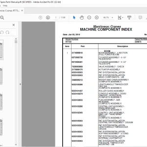 Grove Crane RT750 Parts Catalog Manual SN 220875 - PDF DOWNLOAD