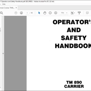 Grove Crane TM 890 Carrier Operator's & Handbook Manual - PDF DOWNLOAD