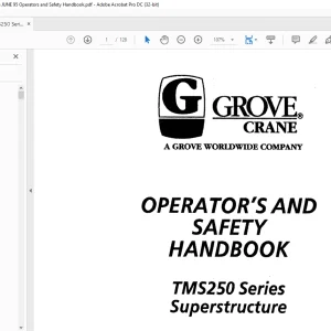 Grove Crane TMS 250 Series Superstructure Operator's & Safety Handbook Manual 1995 - PDF DOWNLOAD
