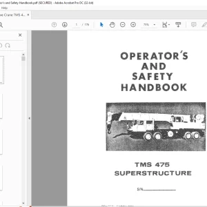 Grove Crane TMS 475 Superstructure Operator's & Safety Handbook Manual - PDF DOWNLOAD