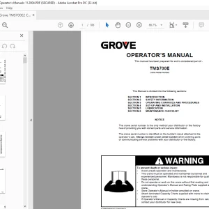 Grove Crane TMS 700E Operator's Manual 021-00 - PDF DOWNLOAD