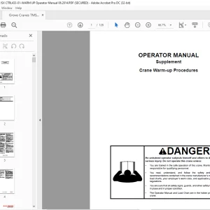 Grove Crane TMS 700E Supplement Operator Manual - PDF DOWNLOAD