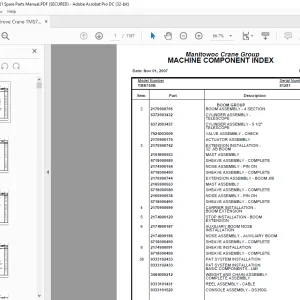 Grove Crane TMS 750B Spare Parts Manual SN 81281 - PDF DOWNLOAD