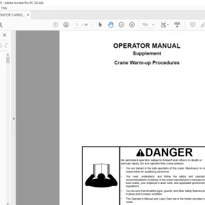 Grove Crane TMS 9000E Carrier (Supplement) Operator Manual - PDF DOWNLOAD