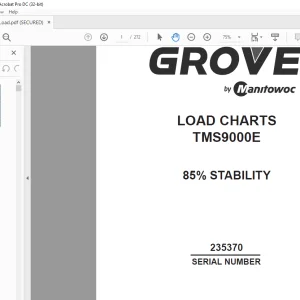 Grove Crane TMS 9000E Load Charts Manual SN 235370 - PDF DOWNLOAD