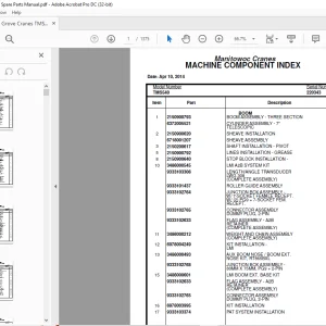 Grove Crane TMS540 Spare Parts Manual SN 220343 - PDF DOWNLOAD