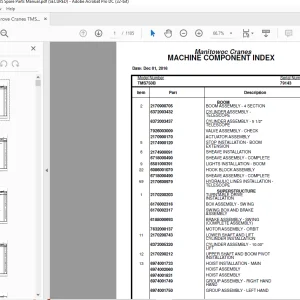 Grove Crane TMS750B Spare Parts Manual SN 79143 - PDF DOWNLOAD