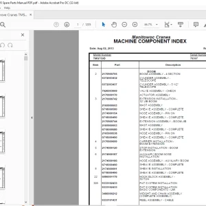 Grove Crane TMS750B Spare Parts Manual SN 79397 - PDF DOWNLOAD