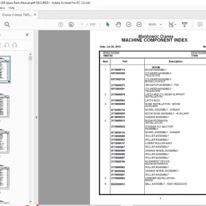 Grove Crane TMS760 Spare Parts Manual SN 77690 - PDF DOWNLOAD