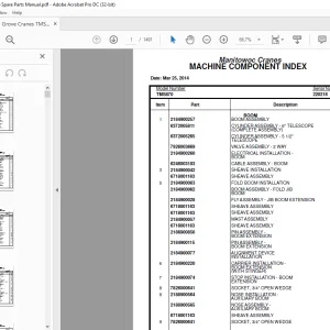 Grove Crane TMS870 Spare Parts Catalog Manual SN 220216 - PDF DOWNLOAD
