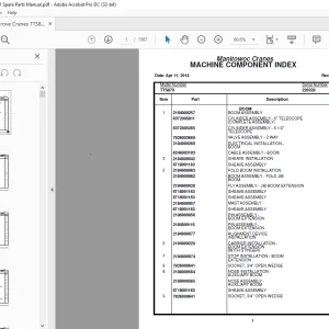Grove Crane TTS870 Spare Parts Manual SN 220328 - PDF DOWNLOAD