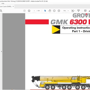 Grove GMK 6300 Driving & Crane Operating Instruction Manual 3112200 - PDF DOWNLOAD