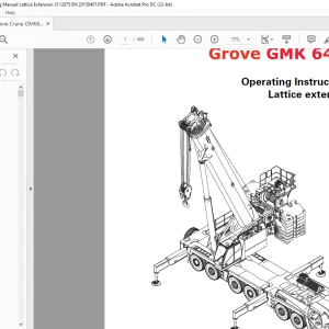 Grove GMK 6400 Lattice Extension Operating Instruction Manual 3112975 - PDF DOWNLOAD