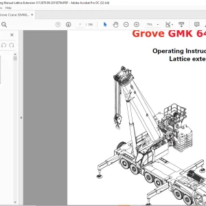 Grove GMK 6400 Lattice Extension Operating Instruction Manual 3112976 - PDF DOWNLOAD