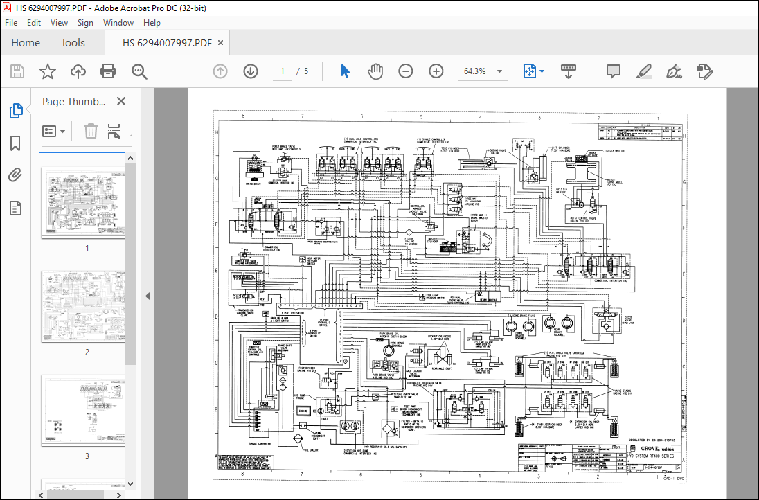 Grove Rough Terrain Cranes RT400 Hydraulic Schematic Manual - PDF ...